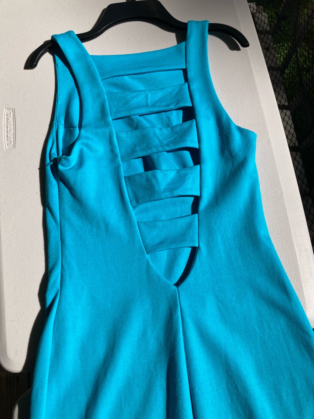 Amanda Uprichard Cut Out Back Detail Teal Blue Dress - Picture 6 of 12